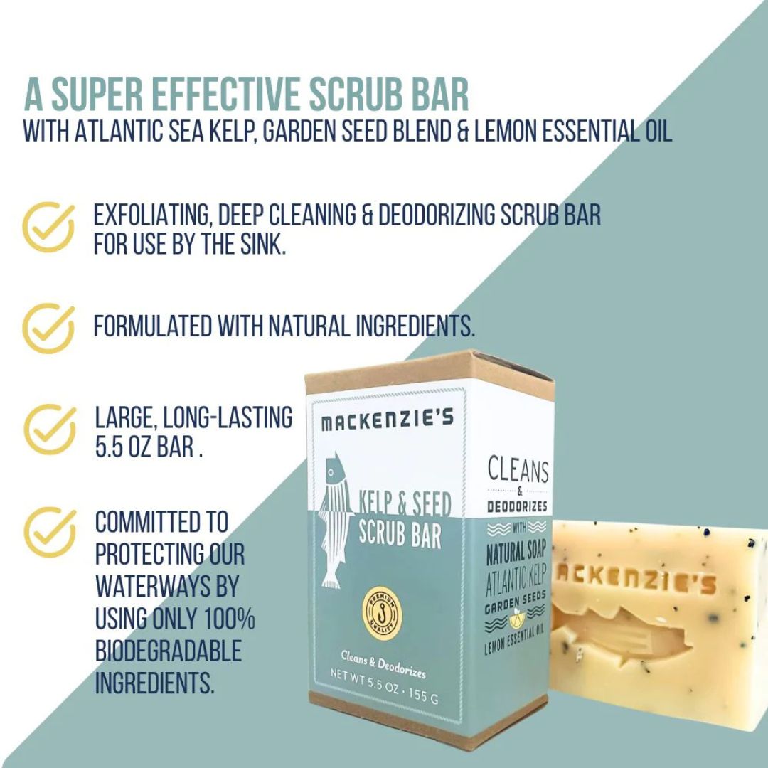 Kelp & Seed Scrub Bar – Mackenzie’s – 5.5 oz